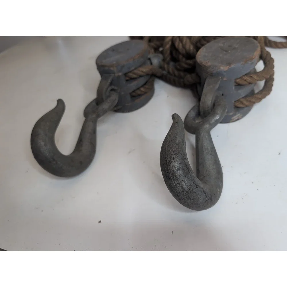 Two Large Vintage Pulleys With Large 7